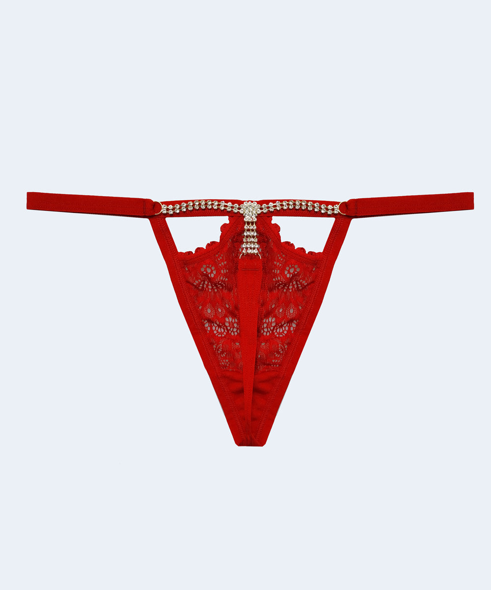 Calcinha Renda String com Strass - MARYS LENE