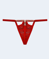 Calcinha Renda String com Strass - MARYS LENE