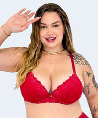 Sutiã de Renda com Bojo Plus Size - JACKIE LINGERIE